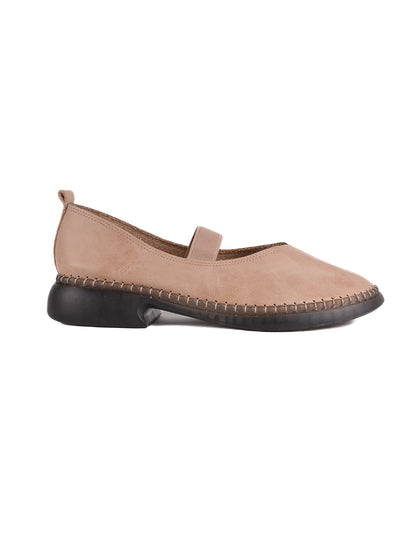 Women, Women Footwear, Beige Ballerinas