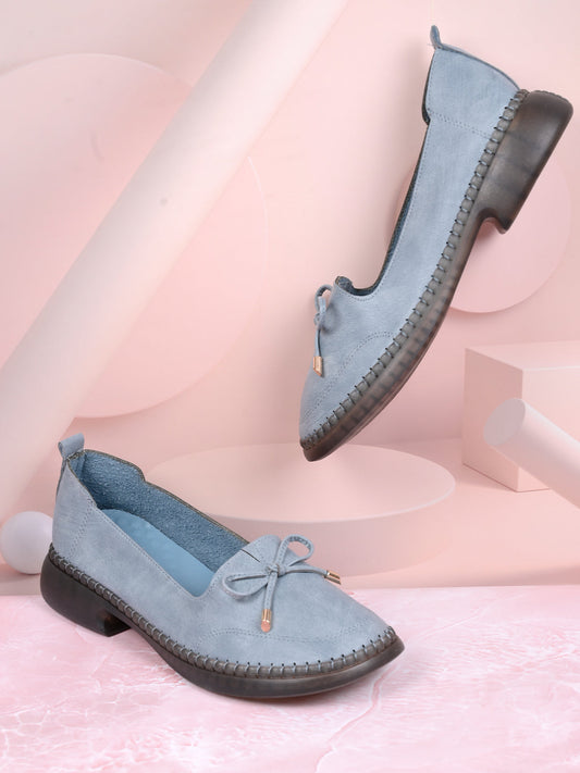 Women, Women Footwear, Blue Loafers