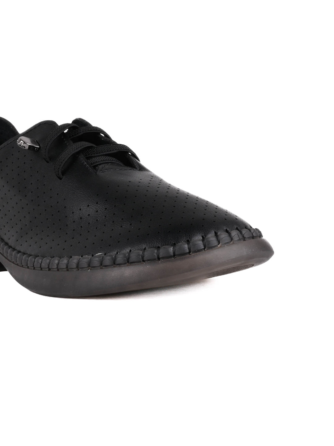 Women Black Perforated Sneakers