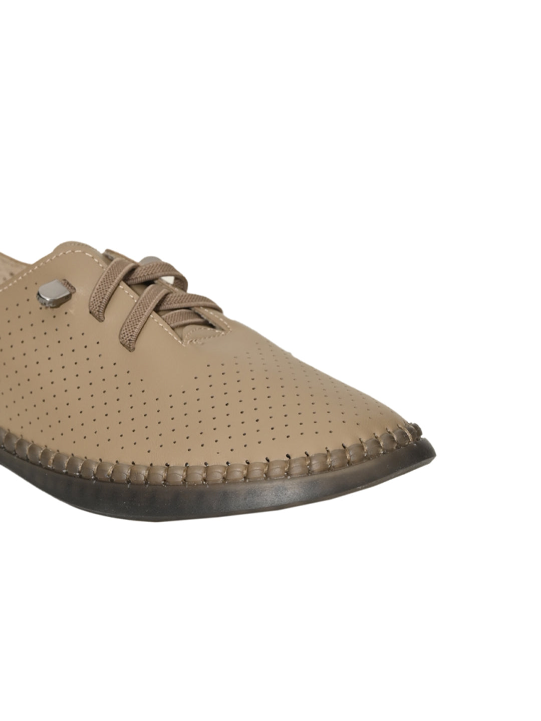 Women Khaki Perforated Sneakers