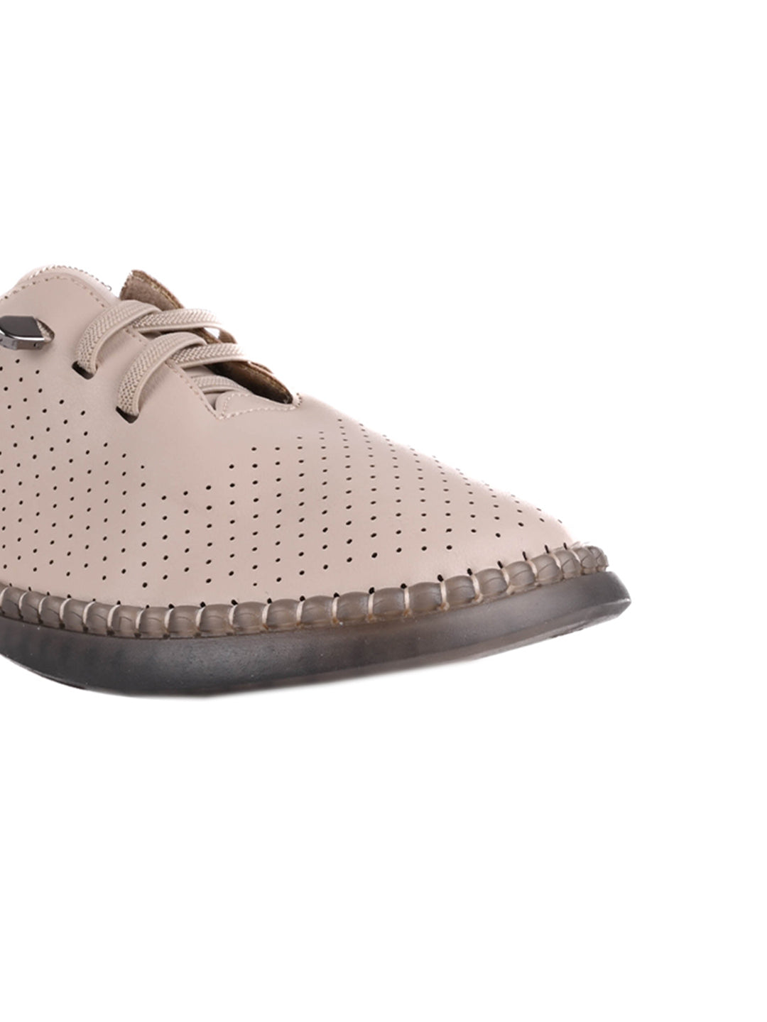 Women Beige Perforated Sneakers