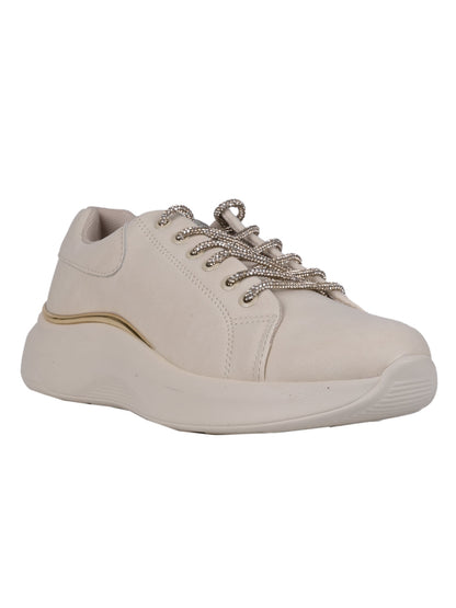 Women, Women Footwear, Beige Sneakers