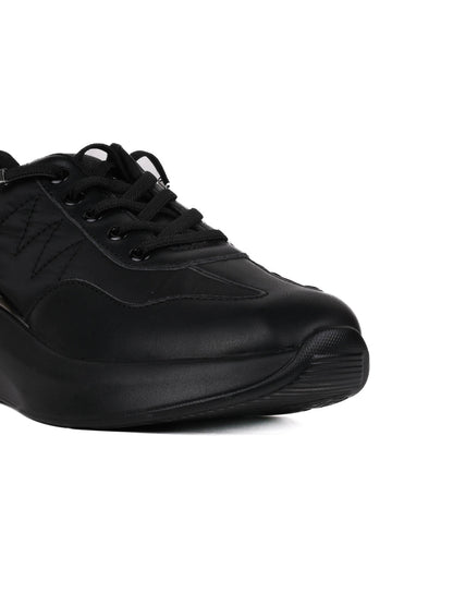 Women Black Solid Sneakers