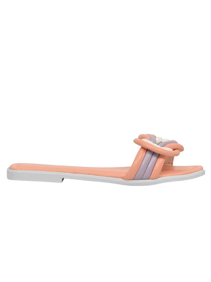 Footwear, Women Footwear, Peach Open Toe Flats