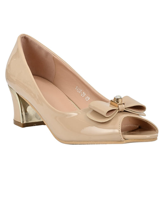 Footwear, Women Footwear, Beige Peep Toes