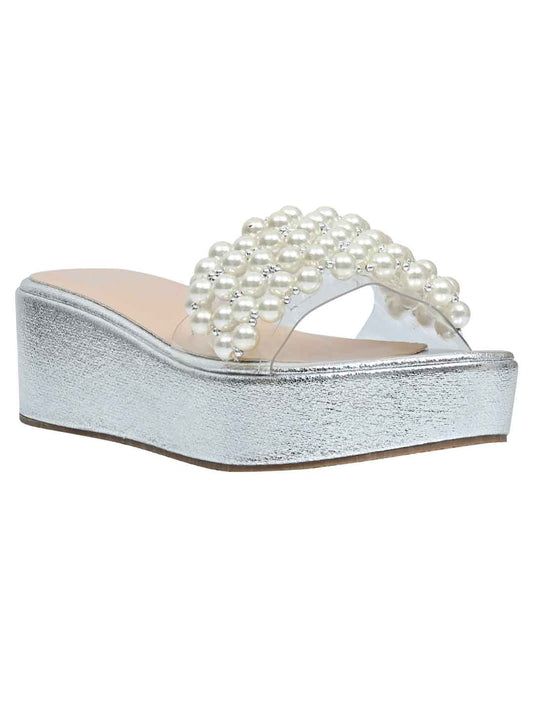 Footwear, Women Footwear, Silver Sandals