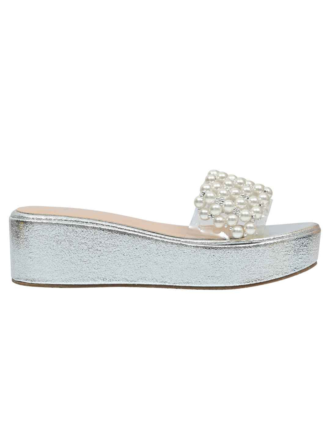 Footwear, Women Footwear, Silver Sandals