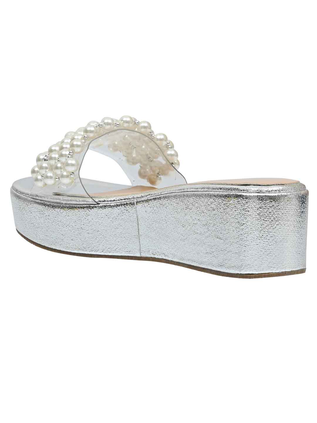 Footwear, Women Footwear, Silver Sandals