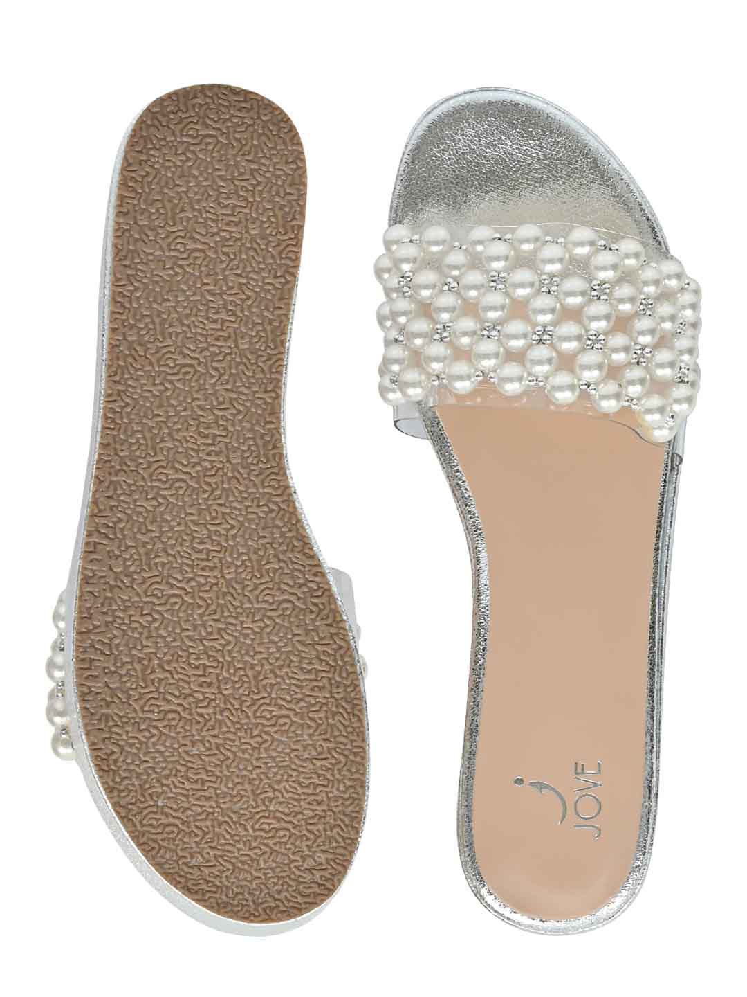 Footwear, Women Footwear, Silver Sandals