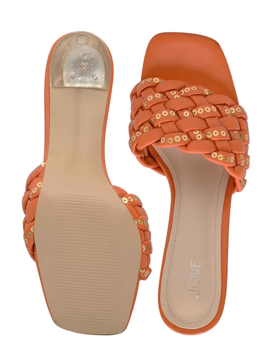 Footwear, Women Footwear, Orange Sandals