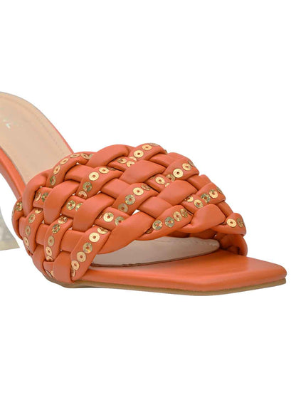 Footwear, Women Footwear, Orange Sandals