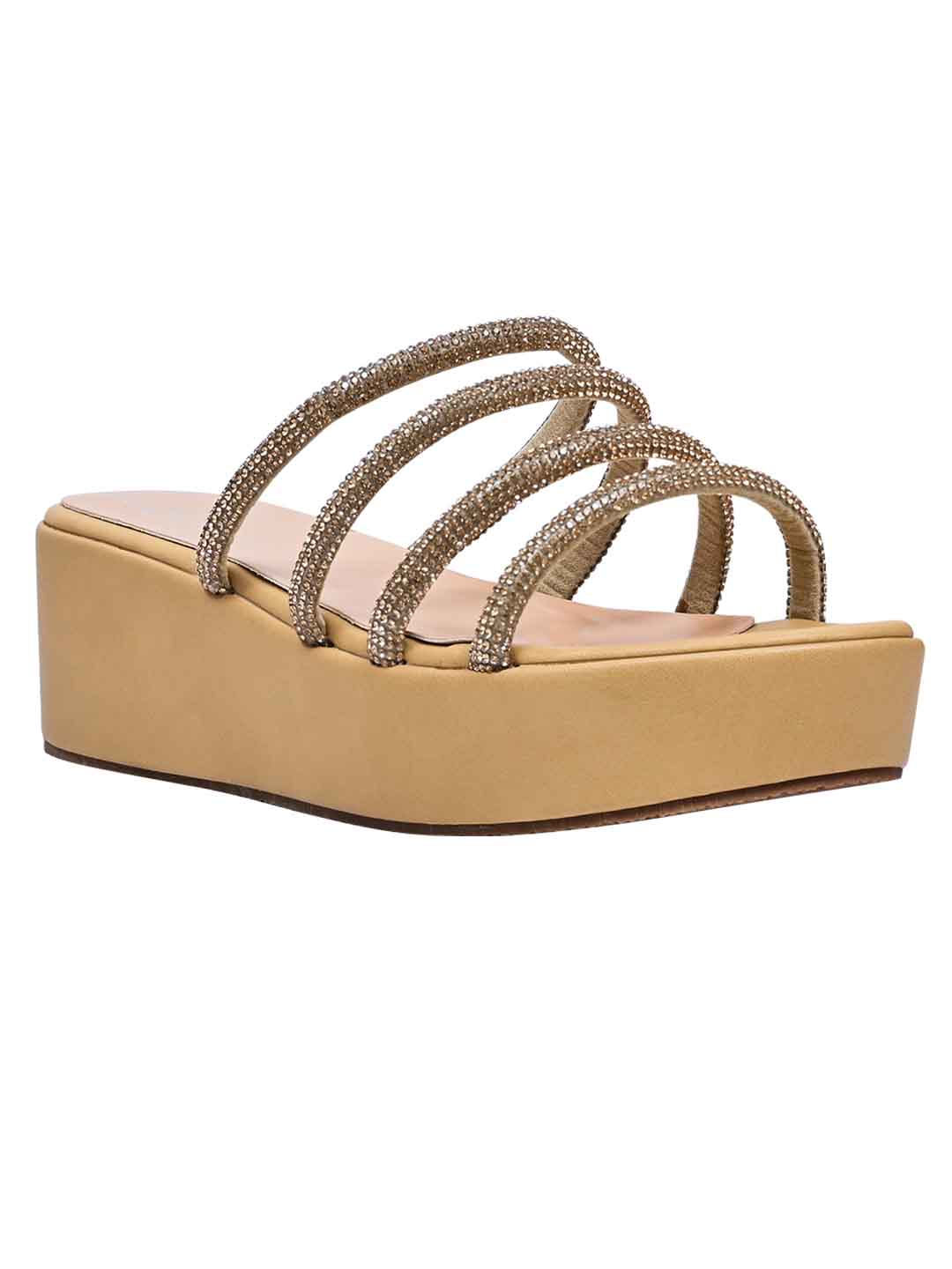 Footwear, Women Footwear, Golden Sandals