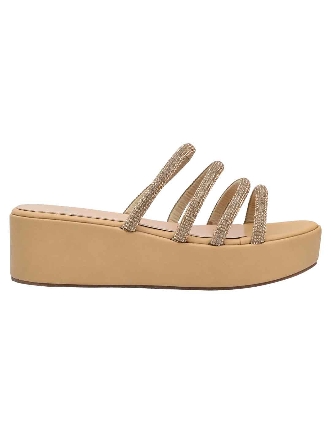 Footwear, Women Footwear, Golden Sandals