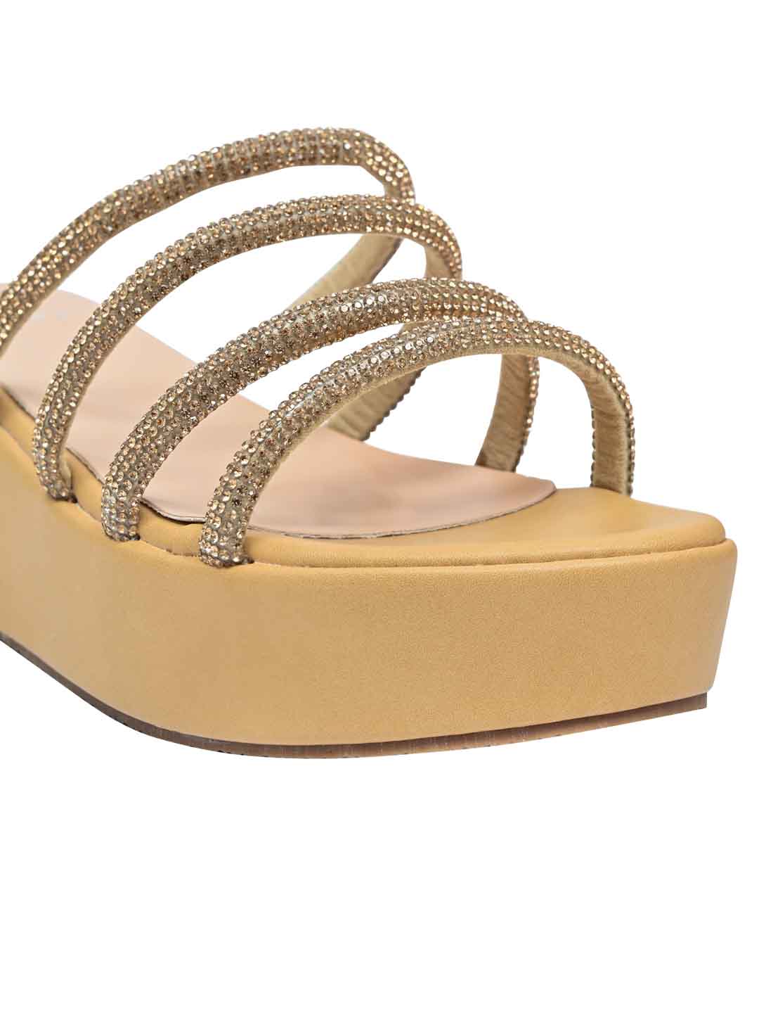 Footwear, Women Footwear, Golden Sandals