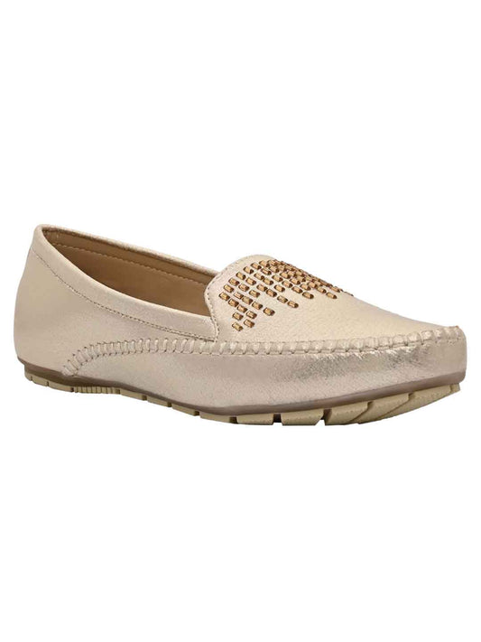 Footwear, Women Footwear, Golden Loafers