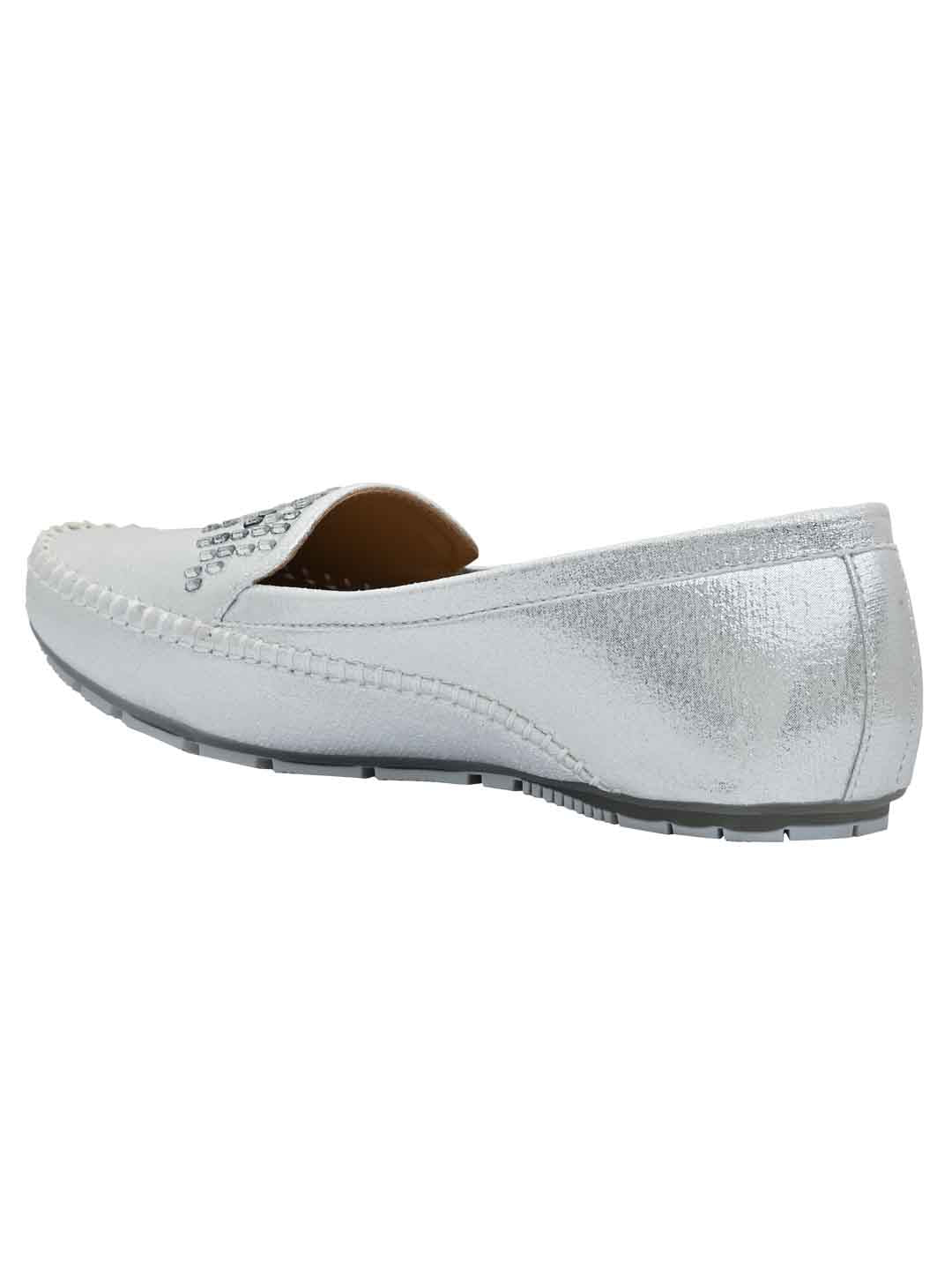 Footwear, Women Footwear, Silver Loafers