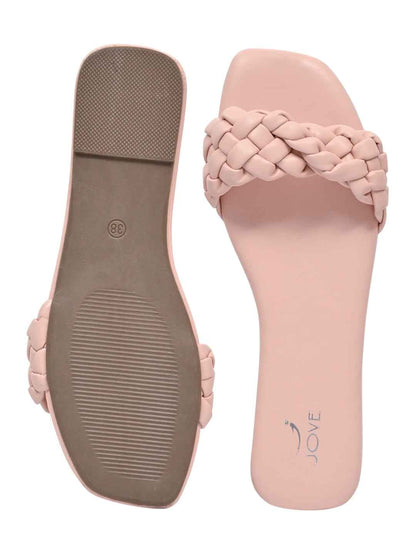 Footwear, Women Footwear, Pink Open Toe Flats