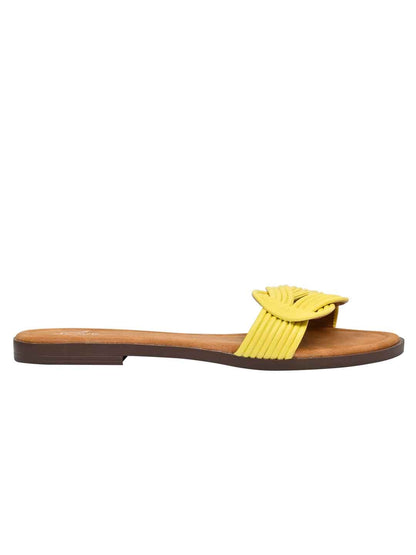 Footwear, Women Footwear, Yellow Open Toe Flats