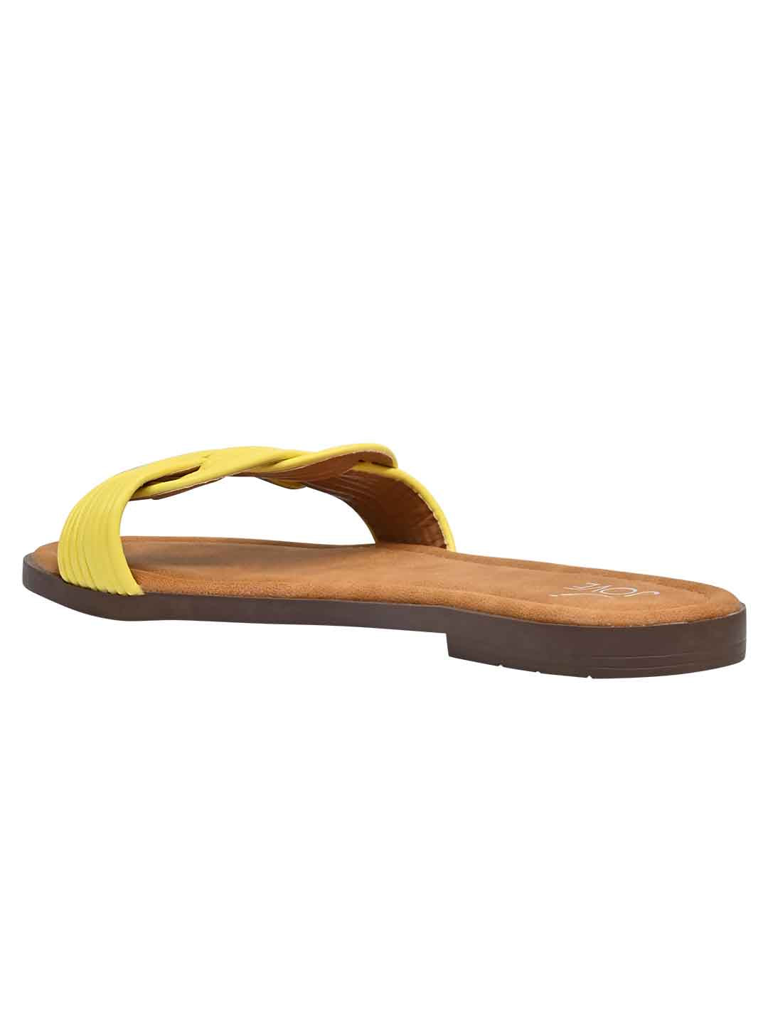 Footwear, Women Footwear, Yellow Open Toe Flats