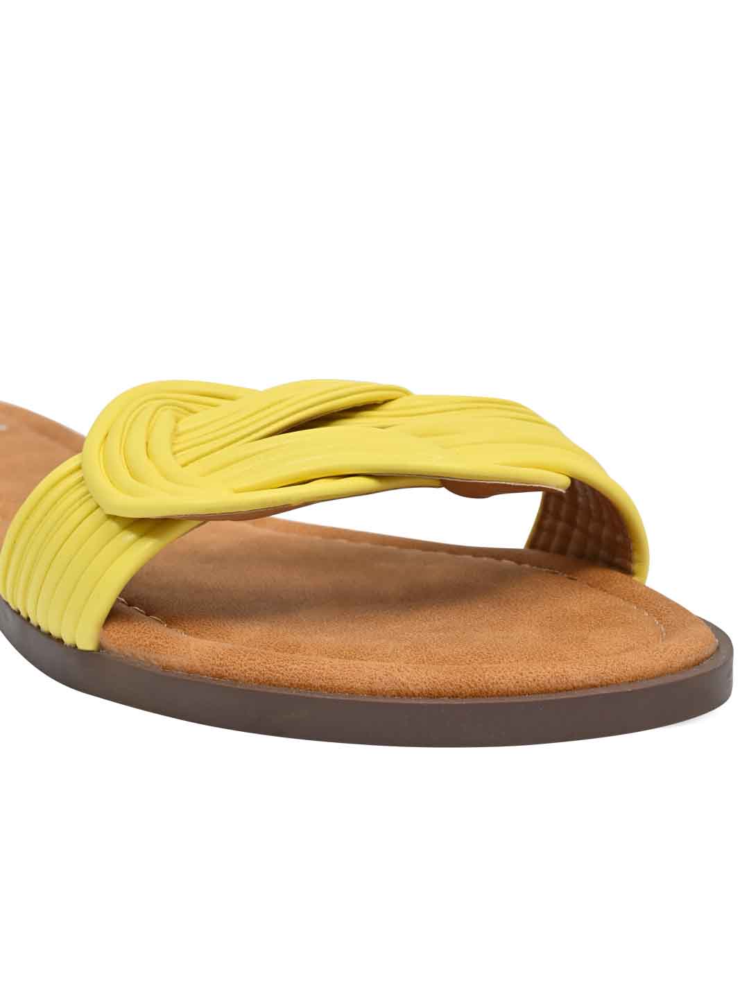 Footwear, Women Footwear, Yellow Open Toe Flats