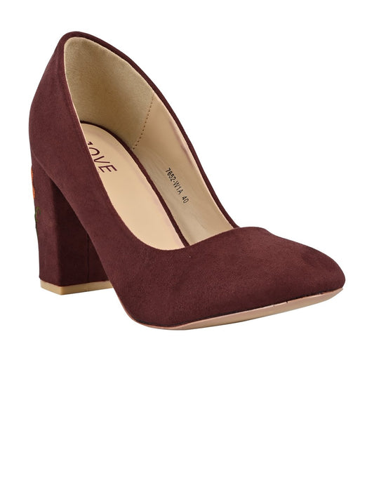 Footwear, Women Footwear, Maroon Pumps