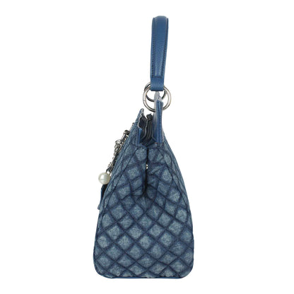 Women Navy Blue Textured Satchel