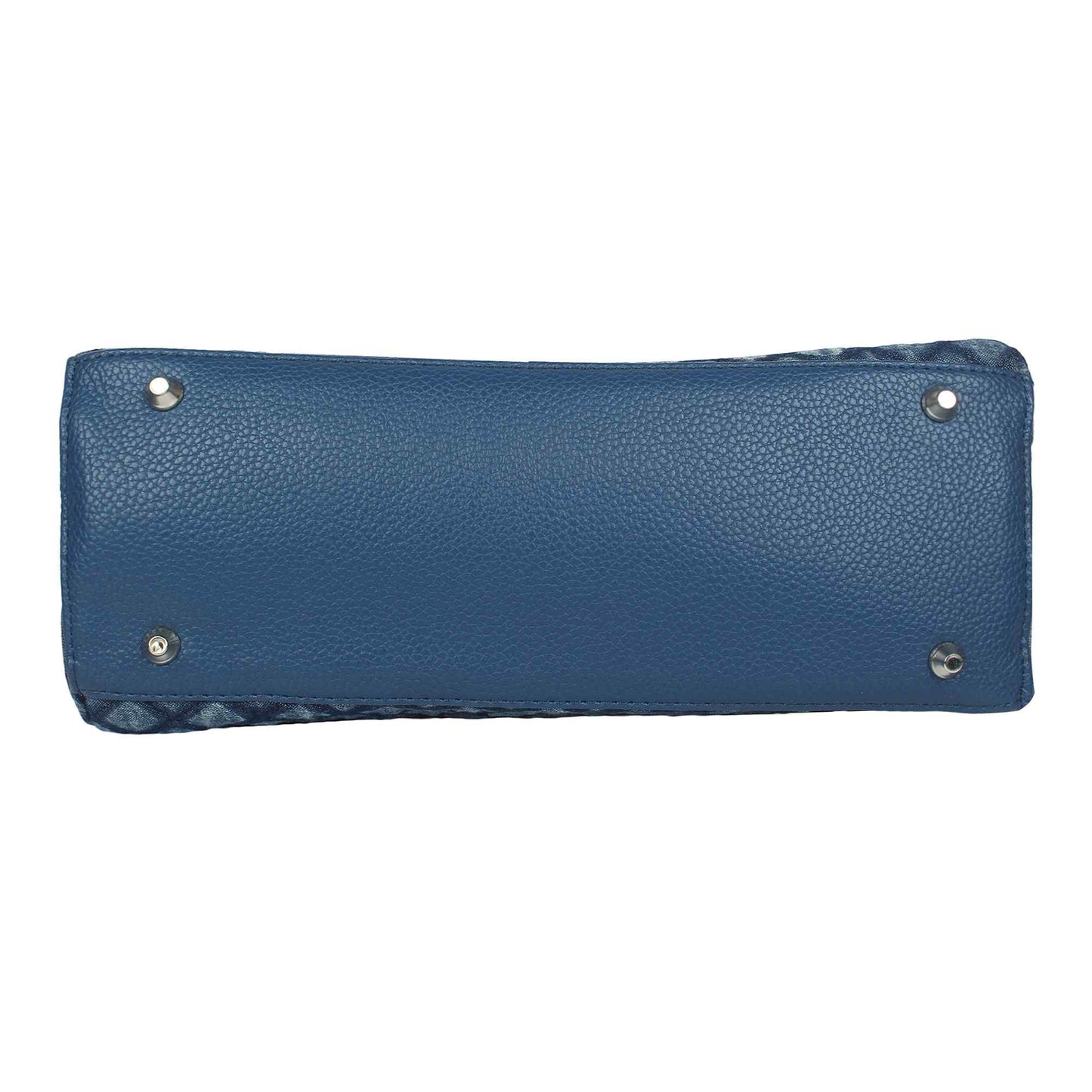 Women Navy Blue Textured Satchel