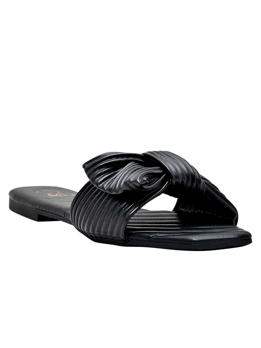 Footwear, Women Footewear, Black Open Toe Flats