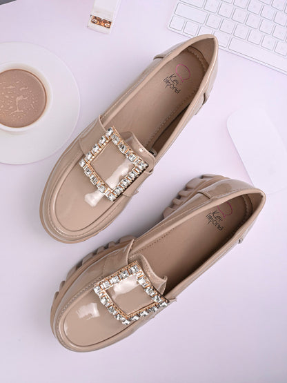 Women, Women Footwear, Beige Loafers