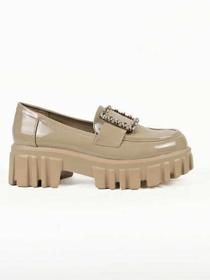 Women, Women Footwear, Beige Loafers