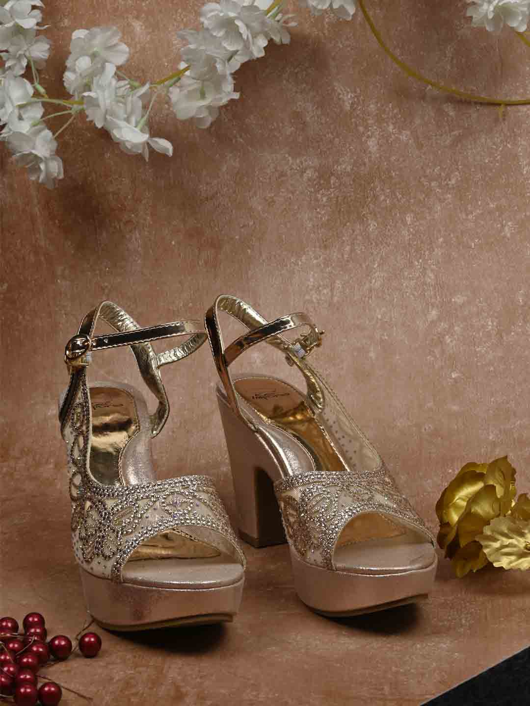 KetImporta Shop Women Champagne Embellished Sandals Online from