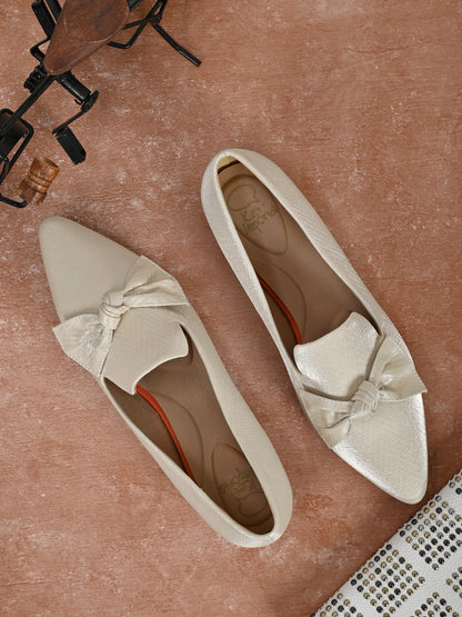 Footwear, Women Footwear, Beige Ballerinas