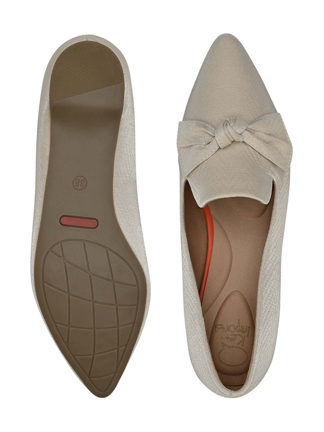 Footwear, Women Footwear, Beige Ballerinas