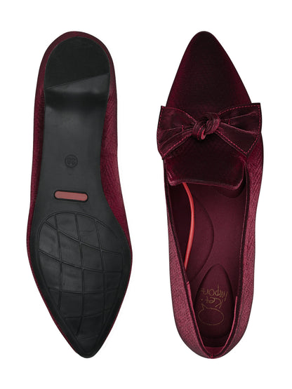 Footwear, Women Footwear, Maroon Ballerinas