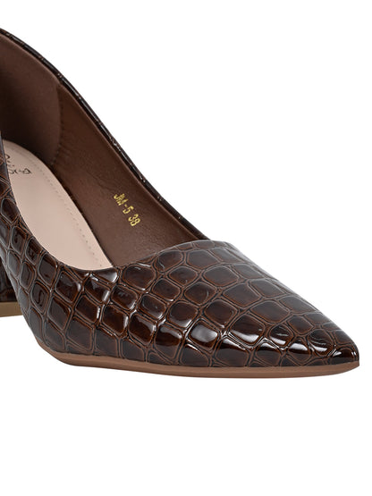 Women Brown Animal Print Pumps