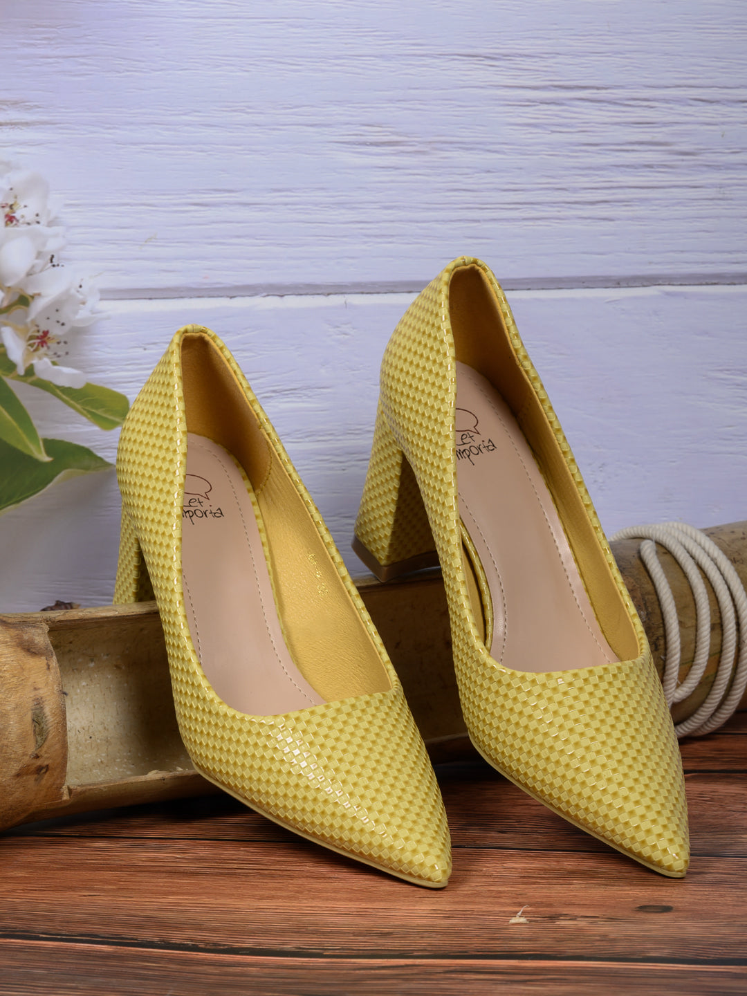 Footwear, Women Footwear, Yellow Pumps