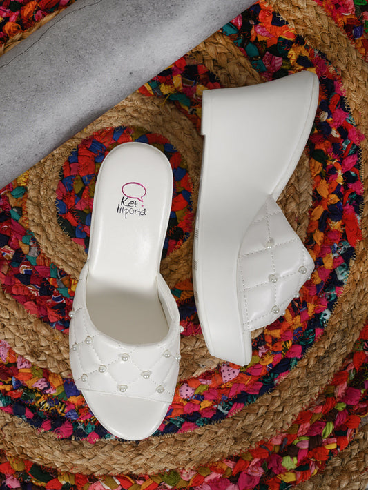 Footwear, Women Footwear, White Wedges