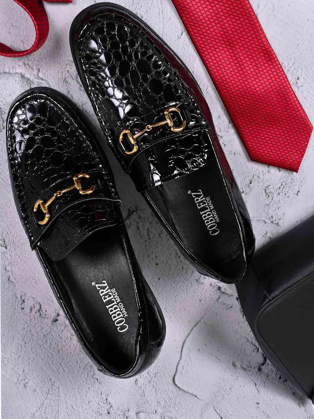 Men, Men Footwear, Black Loafers