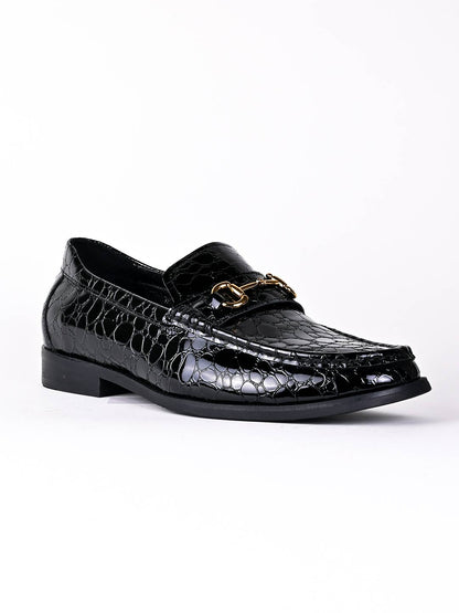 Men, Men Footwear, Black Loafers