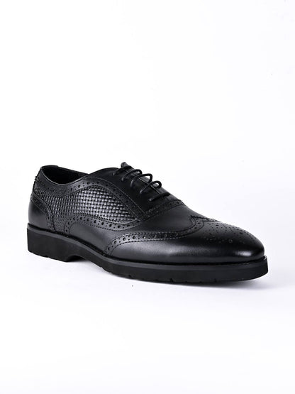 Men, Men Footwear, Black Brogues-Oxford Shoes