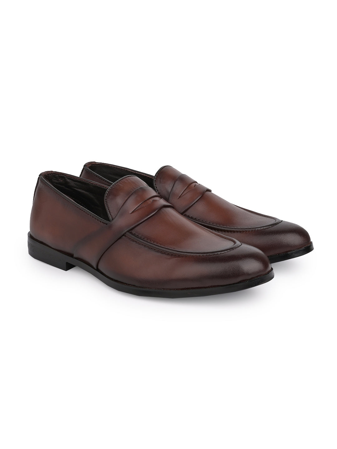 Men Brown Solid Loafers