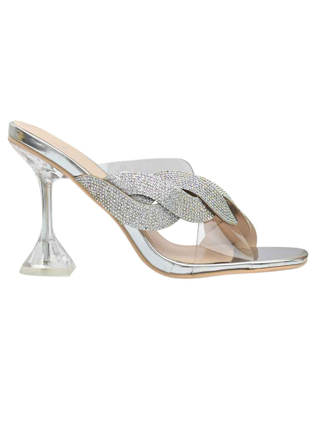 Footwear, Women Footwear, Silver Sandals