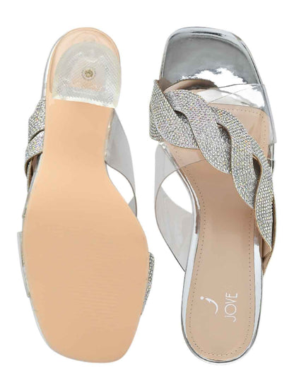 Footwear, Women Footwear, Silver Sandals