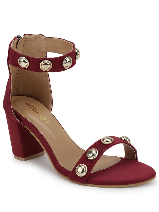 Footwear, Women Footwear, Burgundy Sandals