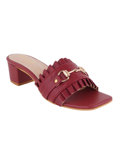 Footwear, Women Footwear, Maroon Sandals