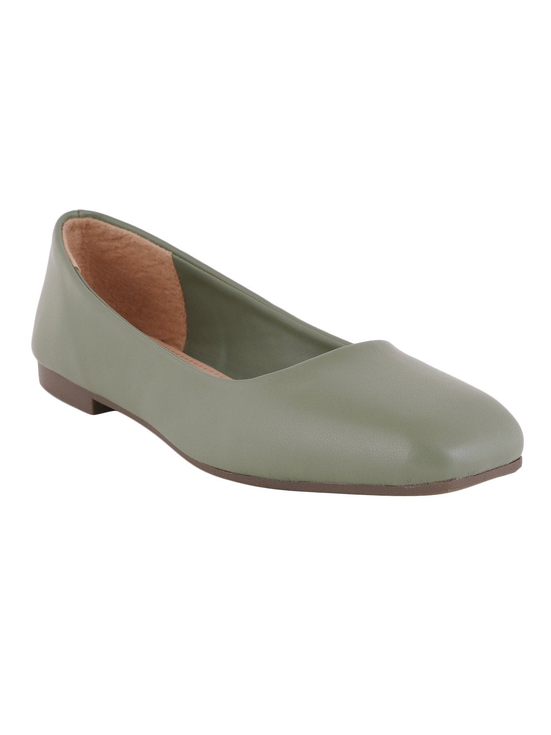 Footwear, Women Footwear, Olive Ballerinas