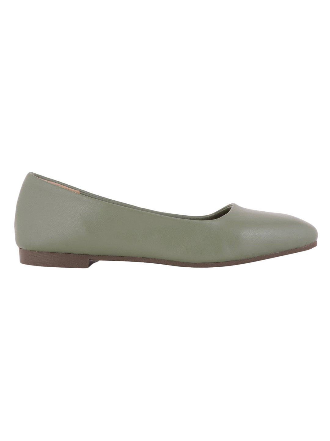 Footwear, Women Footwear, Olive Ballerinas