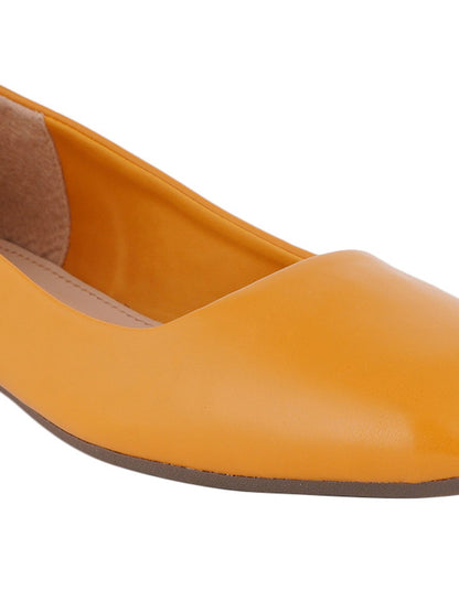 Footwear, Women Footwear, Mustard Ballerinas