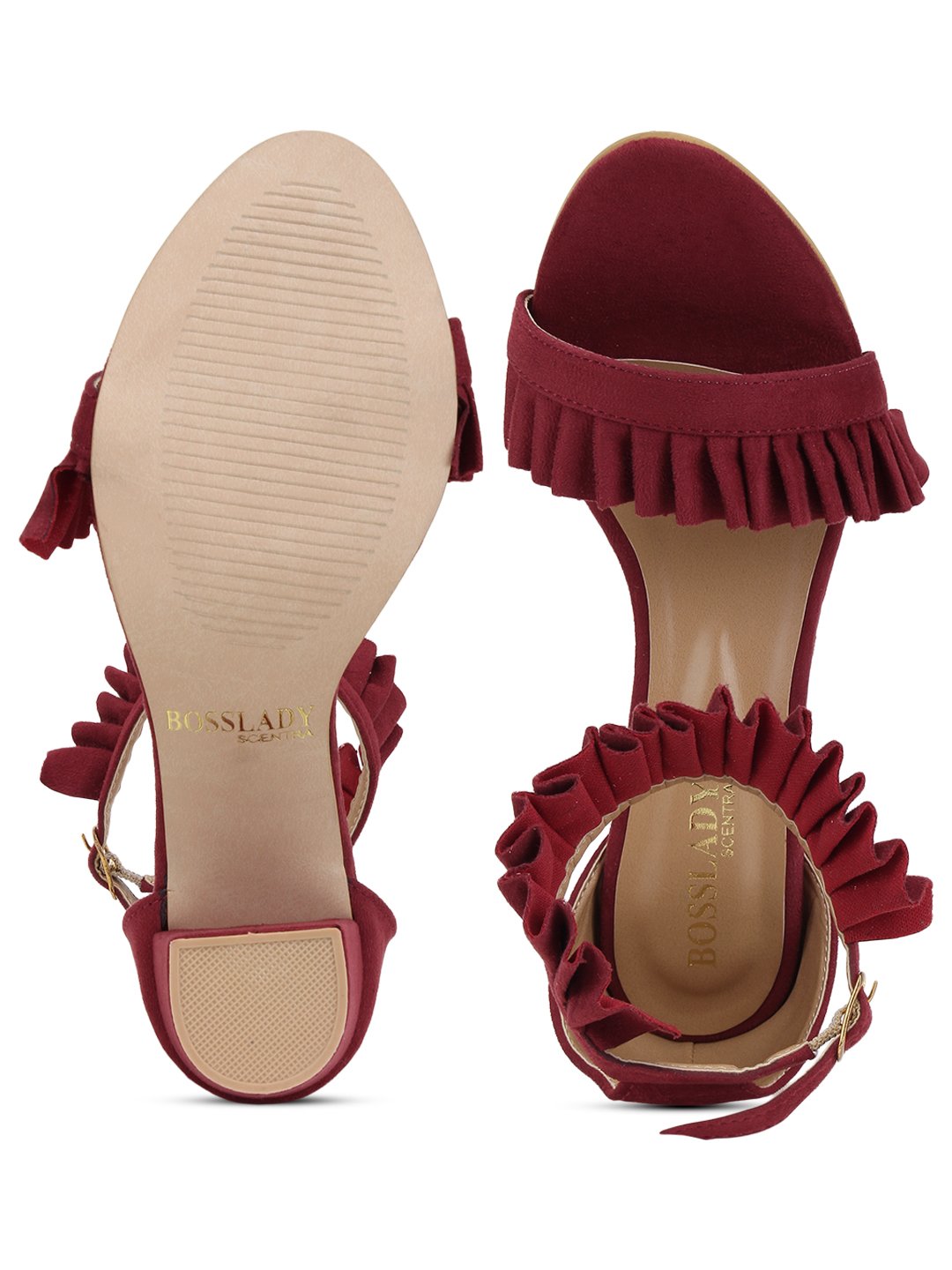 Footwear, Women Footwear, Burgundy Sandals