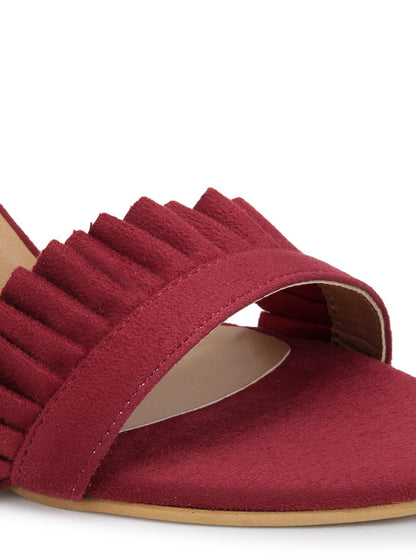 Footwear, Women Footwear, Burgundy Sandals